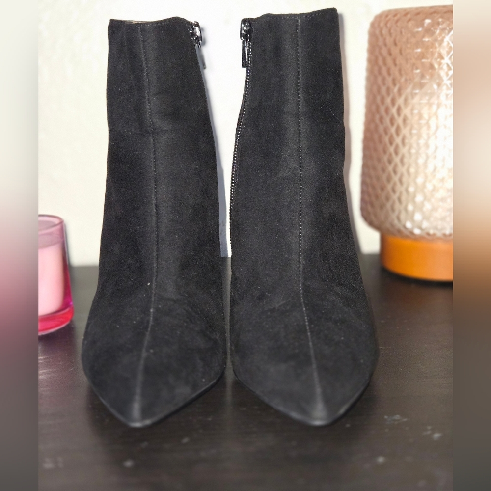 Betsey Johnson Black Suede Gemma Boots with Rhinestone Women's Size 6